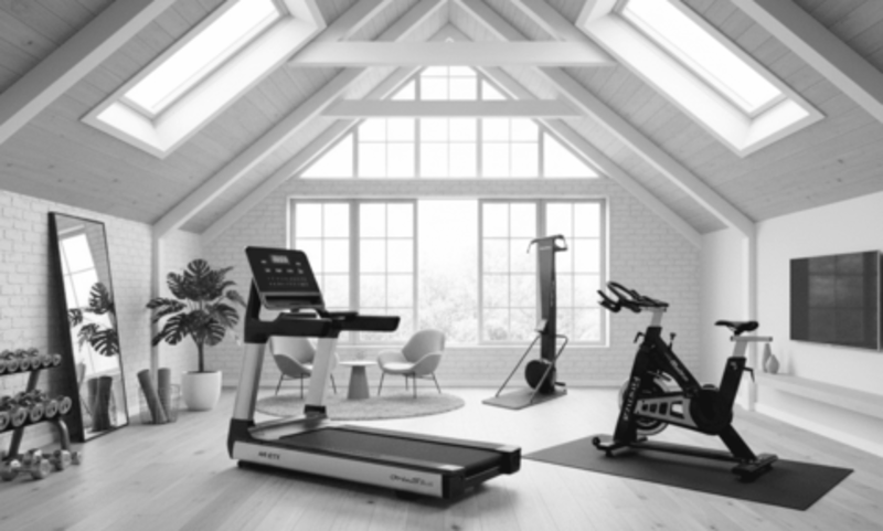 Un gimnasio en la buhardilla